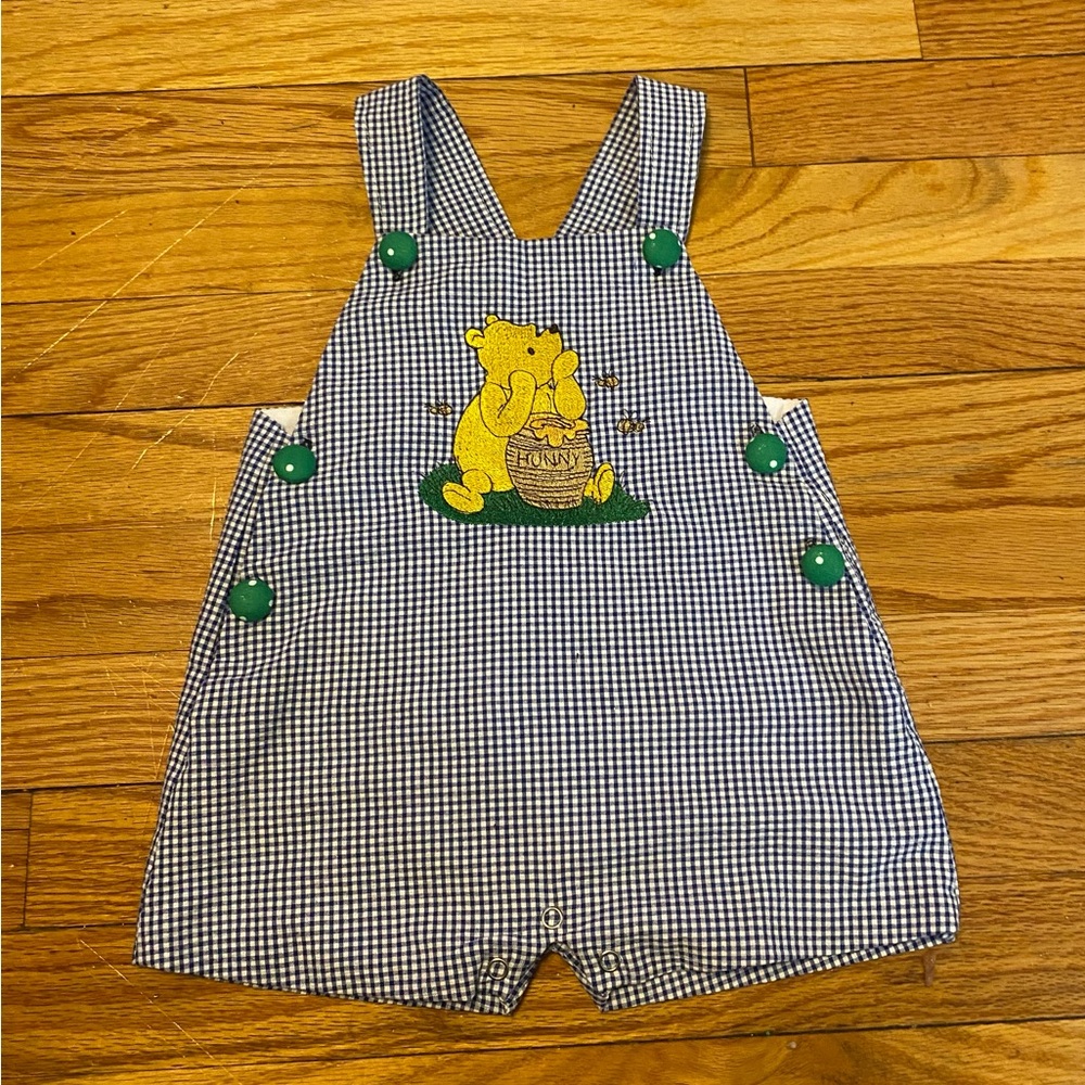 Disney’s Pooh Bear/100 Acre Wood’s Map Embroidered Gingham JonJon NWT READ